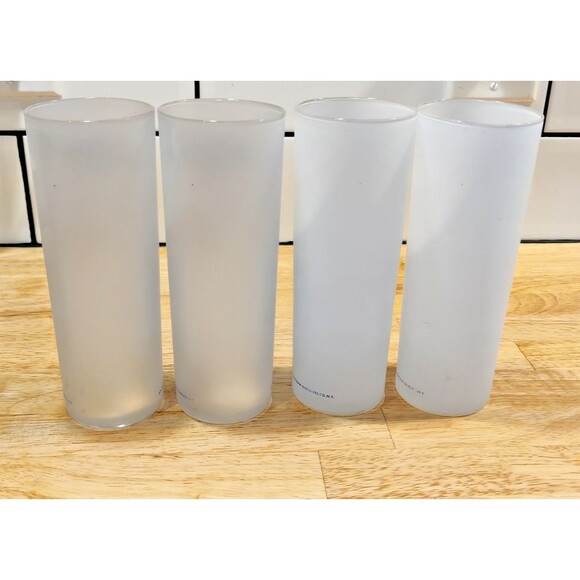 4 Seagram's Gin Glasses Collins 6.75” Tall Frosted Orange Lemon Highball - Picture 5 of 9